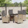 vidaXL Garten Essgruppe mit Kissen 5 pcs Beige Poly-Rattan 3380513 Bild 4