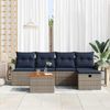 vidaXL Gartensofa-set mit Kissen mit Speicher 6 pcs Grau Poly Rattan 3360783 Bild 3