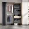 Dmora Großer Kleiderschrank Arim, Struktur für begehbaren Kleiderschrank mit Vorhang, offener Kleiderbügel, 160 x 50 x 205 cm, Eiche und Anthrazit Bild 2