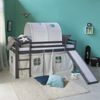 Homestyle4u Spielbett mit Tunnel und Rutsche, Kiefernholz grau, 90x200 cm Bild 2