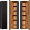 Badezimmer Hochschrank TOSKANA-BLACK-56 in seidenmatt anthrazit B/H/T ca. 35/170/33cm Bild 4