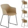 IDIMEX Gartenstuhl FORO (4 St), Outdoor Schalenstühle 4er Set UV-beständig mit Metallbeinen Beige Bild 2