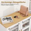Moderner Holz Schuhschrank mit Mesh Türen & Metallbeinen & Verstellbaren Regalen Weiß Bild 3