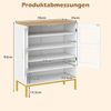 Moderner Holz Schuhschrank mit Mesh Türen & Metallbeinen & Verstellbaren Regalen Weiß Bild 2