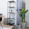 Modernes Regal LEVEN schwarz Metall + 5 Regalböden ca. 51x36x170 cm Bild 1
