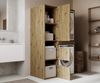 PLATAN ROOM Hochschrank Badschrank Waschmaschine Trockner Schrank Waschmaschinenschrank für Waschmaschine & Wäschetrockner Überbauschrank 187 x 65 x 45/66 cm Badregal (Eiche Artisan, 111 cm (45+66)) Bild 4