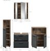 Badkombination (B/H/T: 180x185x30 cm) in schwarz matt und Nox Oak Nachbildung Bild 4