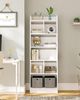 Bücherschrank, Bücherregal, mit 6 Fächern, Aufbewahrungsregal, Standregal, für Wohnzimmer, Büro, Schlafzimmer, 24 x 60 x 170 cm, Weiß Bild 4