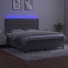 vidaXL Boxspringbett mit Matratze & LED Hellgrau 160x200 cm Samt 3136311 Bild 4