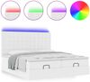 vidaXL Ottoman-Bett mit Matratzen & LEDs Reinweiß 180x200cm Kunstleder 3314504 Bild 5