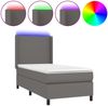 vidaXL Boxspringbett mit Matratze & LED Grau 90x200 cm Kunstleder 3139245 Bild 2