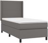 vidaXL Boxspringbett mit Matratze & LED Grau 90x200 cm Kunstleder 3139245 Bild 4