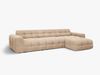 Micadoni Ecksofa Kendal 5-Sitzer Rechts Samt Mandel Beige Bild 2