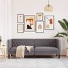 vidaXL Chesterfield-Sofa 3-Sitzer Grau Kunstleder 372669 Bild 3