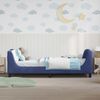 vidaXL Kinderbettgestell mit Kopfteil Polizeiblau 90 x 190 cm Samt 42010883 Bild 3