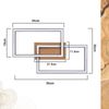 ZMH Moderne LED Deckenleuchte Holz Deckenlampe 3000K Warmweiß Schwarz Rechteck Design 24W Bild 3
