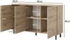 Geräumige Kommode Masimo 150 cm, Aufbewahrungsschrank, Kommode mit 3 Türen, Eiche Artisan, Push-to-Open, modernes Design, 98 x 40 x 150 cm Bild 3