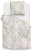 Zohome Cotton Bettwäsche 135x200 Ibisco di Lino Sandy Beige Blumen weiß sand Bild 1