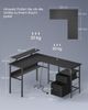 Vasagle L-förmiger Schreibtisch mit Steckdosen, Eckschreibtisch, Computertisch, Monitorständer, Gaming-Tisch, LED-Beleuchtung, USB-Anschlüsse, einfache Montage, Homeoffice, ebenholzschwarz von Songmics Bild 5