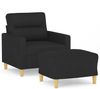 vidaXL Sessel mit Hocker Schwarz 60 cm Stoff 3201069 Bild 2