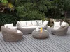 Vente-unique - WHITEHEAVEN Gartensitzgruppe HarzGlas Weiß - B 101 cm x H 66,5 cm x L 201 cm Bild 3