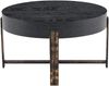 Beistelltisch rund 68x68 x H 39 cm, MDF-Tischplatte, Metallgestell mit Kreuzfuß, modern und stabil Bild 5
