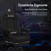 ALFORDSON Gaming-Stuhl mit Massage-Lordosenstütze, ergonomisch, mit Kopfstütze, höhenverstellbar, Stoffbezug, schwarz Bild 3
