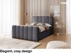 MEBLINI Boxspringbett NOMADE 200x200 cm mit Bettkasten – H3/Dunkelgrau Boucle Polsterbett - Doppelbett mit Topper & Bonellfederkern-Matratze Bild 2