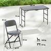 Gartenmöbelset, Gartentisch mit 4 Klappstühlen, höhenverstellbarer Tisch 118 cm, dunkelgrau Bild 5