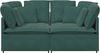 vidaXL Modulares Sofa mit Kissen Samt Dunkelgrün 3321251 Bild 4