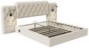 LVHOM Boxspringbett 160x200cm/180x200cm Bettgestell, Samt/PU, diamantgeprägtem Knopf-Design (gepolsterter stabiler Metallrahmenkonstruktion mit flexiblen Nachttischlampe, USB-Ladeanschlüssen, Bettkasten, hydraulischem Stauraum-System, freie Staubschutz... Bild 4