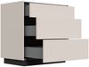 Nachttisch Lux XL 70cm, 3 Pushauszüge lackiert Creme Grafit für Boxspringbett : Creme / Grafit Bild 5