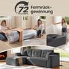 VASAGLE Ecksofa, modulares Sofa 244 cm breit, vakuumverpackt, Schlafsofa, keine Montage erforderlich, mit großer Chaiselongue links, für Wohnzimmer, Gästezimmer, schiefergrau Bild 2
