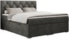 Boxspringbett, Bett, Polsterbett, zwei Bettkästen - ALDA - 140x200cm - Dunkelgrau Velours - H4 Bild 3