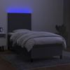 vidaXL Boxspringbett mit Matratze & LED Stoff Dunkelgrau 90x200 cm Bild 4