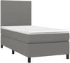 vidaXL Boxspringbett mit Matratze & LED Stoff Dunkelgrau 90x200 cm Bild 3