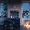 Schminktisch Sherry Anthrazit Hochglanz 90 cm mit LED Beleuchtung und Hocker Vicco Bild 4