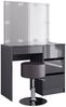 Schminktisch Sherry Anthrazit Hochglanz 90 cm mit LED Beleuchtung und Hocker Vicco Bild 1