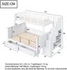 Kinder Etagenbett 90x200 & 140x200 mit Treppe, Stauraum, Schubladen, Leiterregal, platzsparendes Massivholz-Design für Kinderzimmer Bild 4