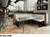 MEBLINI Eckbank für Esszimmer mit ausziehbarem Tisch - Küchenbank - Essecke - Sitzecke Küche - PETER - U-Beine 128x168x87cm Rechts - Beige Samt/M Schwarz Hochgl. Bild 4