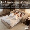 skølm 'Fjäll' Schlafsofa 2 Sitzer mit 2 Kissen, beige, Teddy-Bouclé Sofa ausklappbar, mit Liegefunktion, vakuumverpackt ohne Aufbau Bild 5