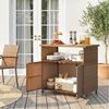 Outsunny Servierwagen mit FSC Eukalyptusholz-Arbeitsplatte, Ablagefach, Rollen, Seitengriff, (Barwagen, 1 St, Küchenwagen), für Garten Pool Veranda 95 x 54 x 84 cm Bild 1