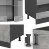 Eckküche R-Line Beton/Anthrazit 287 x 46 cm ohne Arbeitsplatte Vicco Bild 4