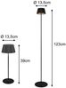 SET: Kleine Akku Stehlampe 123cm & Tischlampe 39cm für Outdoor kabellos Schwarz Bild 4