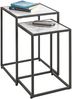 Satztisch >55384< (2-teilig) in schwarz, weiß - 33x50x33 und 28x43x28 (BxHxT) Bild 4