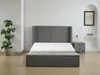 Vente-unique - DOUINO Bett Stoff Grau - B 245 cm x H 120 cm x L 182 cm Bild 3