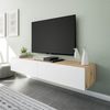 Habitdesign Kaway TV-Möbel für Esszimmer, Nodi-Eiche und Weiß, 35 x 180 x 28 cm Bild 2
