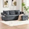 3-Sitzer Schlafsofa B 212,5 x T 136 x H 86 cm aus Leinenstoff mit Chaiselongue Bild 3