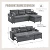 3-Sitzer Schlafsofa B 212,5 x T 136 x H 86 cm aus Leinenstoff mit Chaiselongue Bild 5