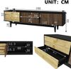 TV-Schrank 180×50×38 cm, Schwarz und Holz,modernes Design, viel Stauraum Bild 4